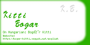 kitti bogar business card